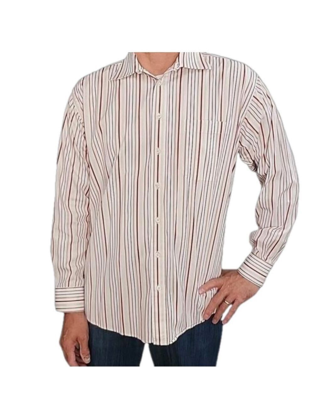 BURBERRY LONDON MEN'S STIPE BUTTON DOWN SHIRT SIZE LARGE